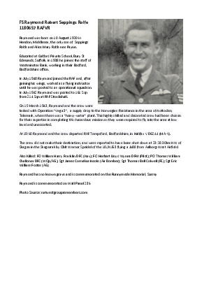 A preview of a PDF biography for Rolfe, Raymond Robert Seppings